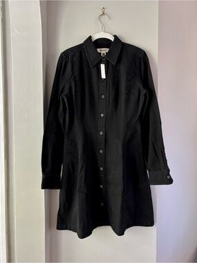 NWT Seamed Denim Mini Dress, Black, 2